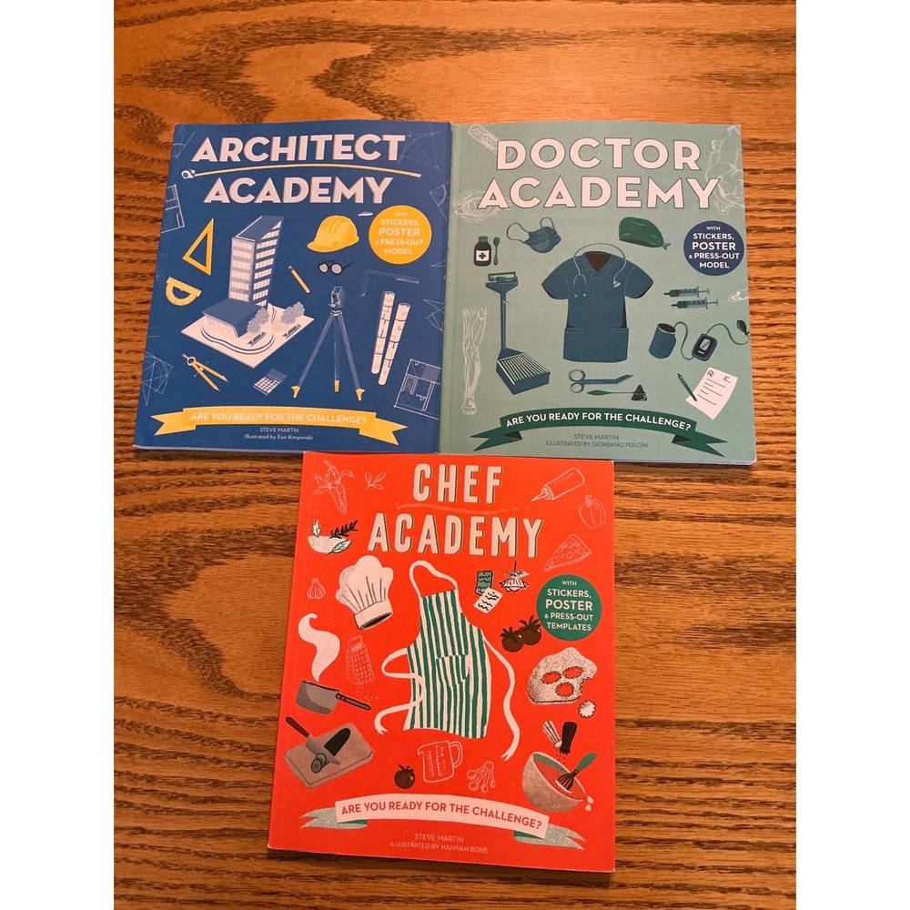 Home School career exploration Book Set of 3 Architect Doctor Chef